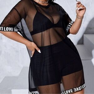 SHEIN Black Sheer Dress. Size 4XL